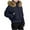 Navy, variant on Wensltd Womens Winter Cotton-padded Jacket Medium Length Full Zip Hooded Jacket Soft Warm Coat Pocket