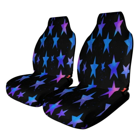 Seamless Star Pattern Set of 2 Car Seat Covers Seat for Carseats Front Seat Auto Car Interior Accessories Universal 2 Piece