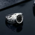 thumbnail image 4 of Gem Stone King 6.00 Ct Oval Black Sapphire 925 Sterling Silver Men's Ring, 4 of 5