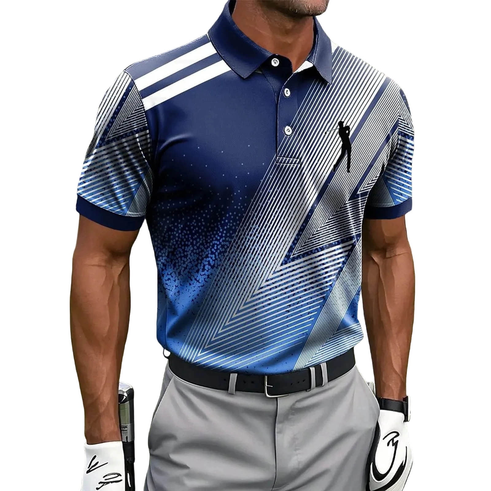 新品】CPG GOLF Big Collar Short sleeve POLO ECHFIPROM Mens Short Sleeve Polo Shirts Collared Big and Tall