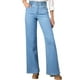 thumbnail image 1 of Jeans Astylish para mujer, cintura alta, pierna ancha, mezclilla azul, talla 8, 1 of 6