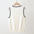 thumbnail image 3 of Dwellite Girls V Neck Comfort Knitted Sleeveless Pullover Fall Sweater Students Uniform School Vest White 160, 3 of 3