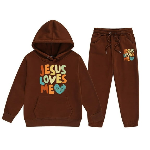 Children's Long Sleeved Hooded Hoodie Set Children Sweatpants And Hoodie