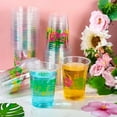 thumbnail image 5 of 50 Pcs Hawaiian Luau Party Cups 16 oz Tropical Luau Drinking Cups Disposable Aloha Pineapple Clear Cup Plastic Hawaii Hibiscus Flamingo Cup for Tropical Birthday Party Supplies, 5 of 7