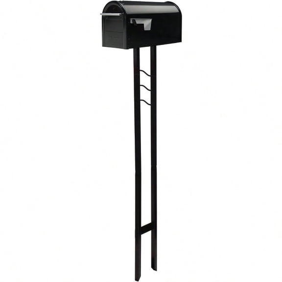 Architectural Mailboxes Franklin™ Weather-Resistant Steel Metal Mail Box for Outside with Post Black Medium Curbside Mailbox USPS Appd for Residential Delivery