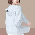 thumbnail image 5 of Lightweight Jacket WomenSun Protection Plus Size Long Sleeve Hooded Full Zip Shirts Jacket with Pockets Summer Casual Clothing for Outdoor Hiking White 3XL, 5 of 5