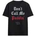 thumbnail image 4 of Harley Quinn Animated Series Don't Call Me Puddin' Adult Black Crew Neck Short Sleeve T-shirt - Large, 4 of 7