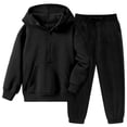 thumbnail image 4 of Girls 2 Piece Outfits Tracksuit Drop Shoulder Hoodie Half Zip Sweatshirt and Sweatpants Joggers Set with Pockets, 4 of 5