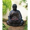 Buddha Solar Fountain-Antique Brown with Solar on Demand