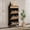 Black, variant on Rattan Shoe Cabinet for Entryway, 3 Tier Slim Shoe Rack with Flip Drawers, Narrow Freestanding Shoe Storage Organizer for Home and Apartment, Hidden Wood Design, Black Oak