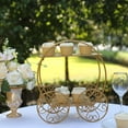 thumbnail image 2 of Efavormart 2-Tier Gold Metal Princess Carriage Cupcake Dessert Display Stand, Cinderella Carriage Wedding Cake Stand - 14", 2 of 11