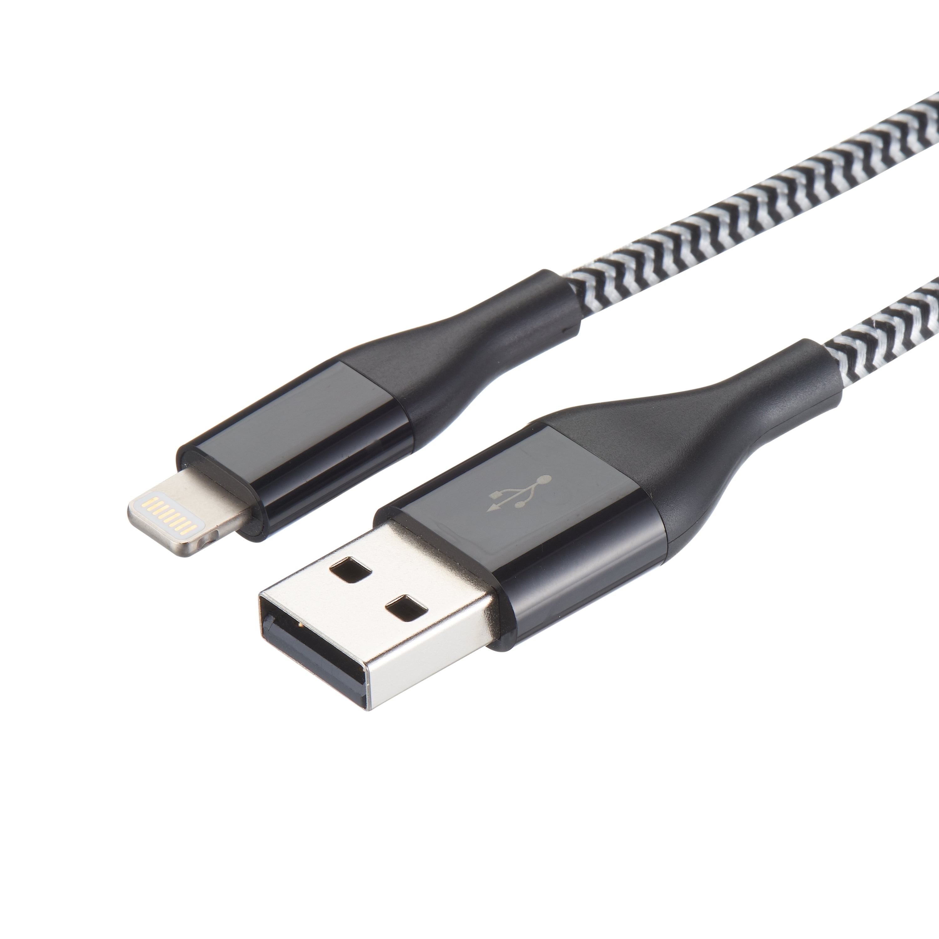 Blackweb Apple MFI Braided Sync & Charge Cable with Lightning to USB ...