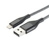 Blackweb Apple MFI Braided Sync & Charge Cable with Lightning to USB Connection 6', Multiple Colors