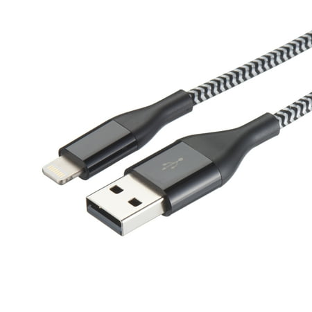 Blackweb Apple MFI Braided Sync & Charge Cable with Lightning to USB Connection 6, Multiple Colors