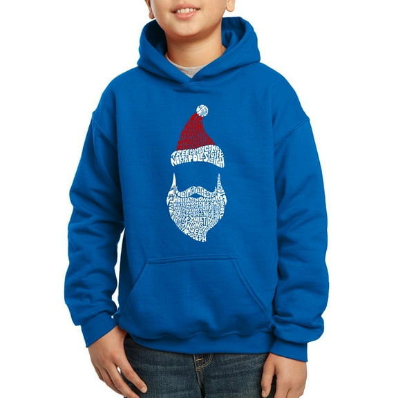 Boy's Word Art Hooded Sweatshirt - Santa Claus