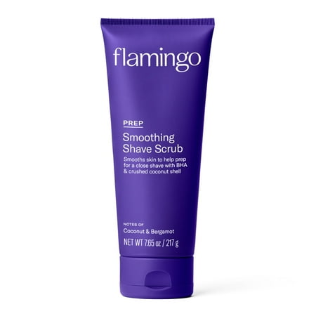 Flamingo Women's Pre-Shave Smoothing Body Scrub, Coconut and Bergamot, 7 oz