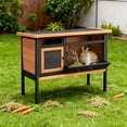 thumbnail image 5 of Elevated Rabbit Hutch with Pull-Out Tray,Wire Mesh Guinea Pig Cage with Waterproof Roof,Orange, 5 of 8