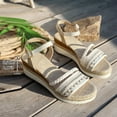 thumbnail image 5 of Mostsola Bohemian Sandals for Women 2025 Open Toe Braided Espadrilles Slingback Wedge Sandals, 5 of 8