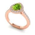 thumbnail image 2 of 1.35 T.C.W Natural Diamond Peridot Gemstone Trendy Engagement Ring for her Solid 14K Rose Gold Size 5.5 by Diamond-Capitals, 2 of 8