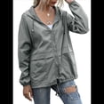 thumbnail image 3 of Impermeables para Mujer, Impermeables, Resistentes Al Viento, Ajustables, con Capucha y Bolsillos. Gris XXL, 3 of 9