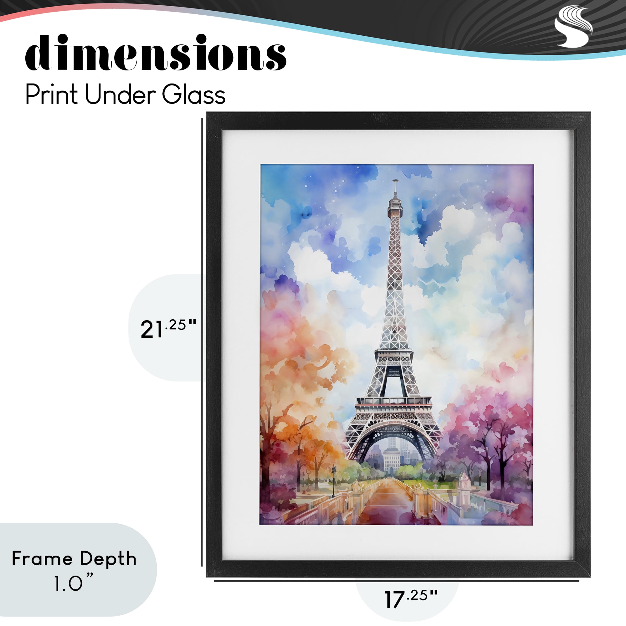 Stupell Industries Pastel Paris Springtime Tower Black Framed Print Under Glass, design by Creative Studio