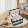 thumbnail image 4 of Joyero de 2 capas Sunnimix Caja de almacenamiento de joyas Verde, 4 of 7