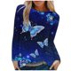 thumbnail image 2 of Puntoco Moda Mujer Cuello Redondo Manga Larga Estampado Casual Camiseta Blusa Puntoco Puntoco-1782, 2 of 5