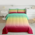 thumbnail image 2 of Homewish Ombre Tie Dye 2pcs Bedding Comforter Set For Children Kids Teens,Abstract Gradient Watercolor Twin Comforter Sets,Yellow Green Red Breathable Bedding Set,Ultra Soft Home Decor,Reversible, 2 of 8