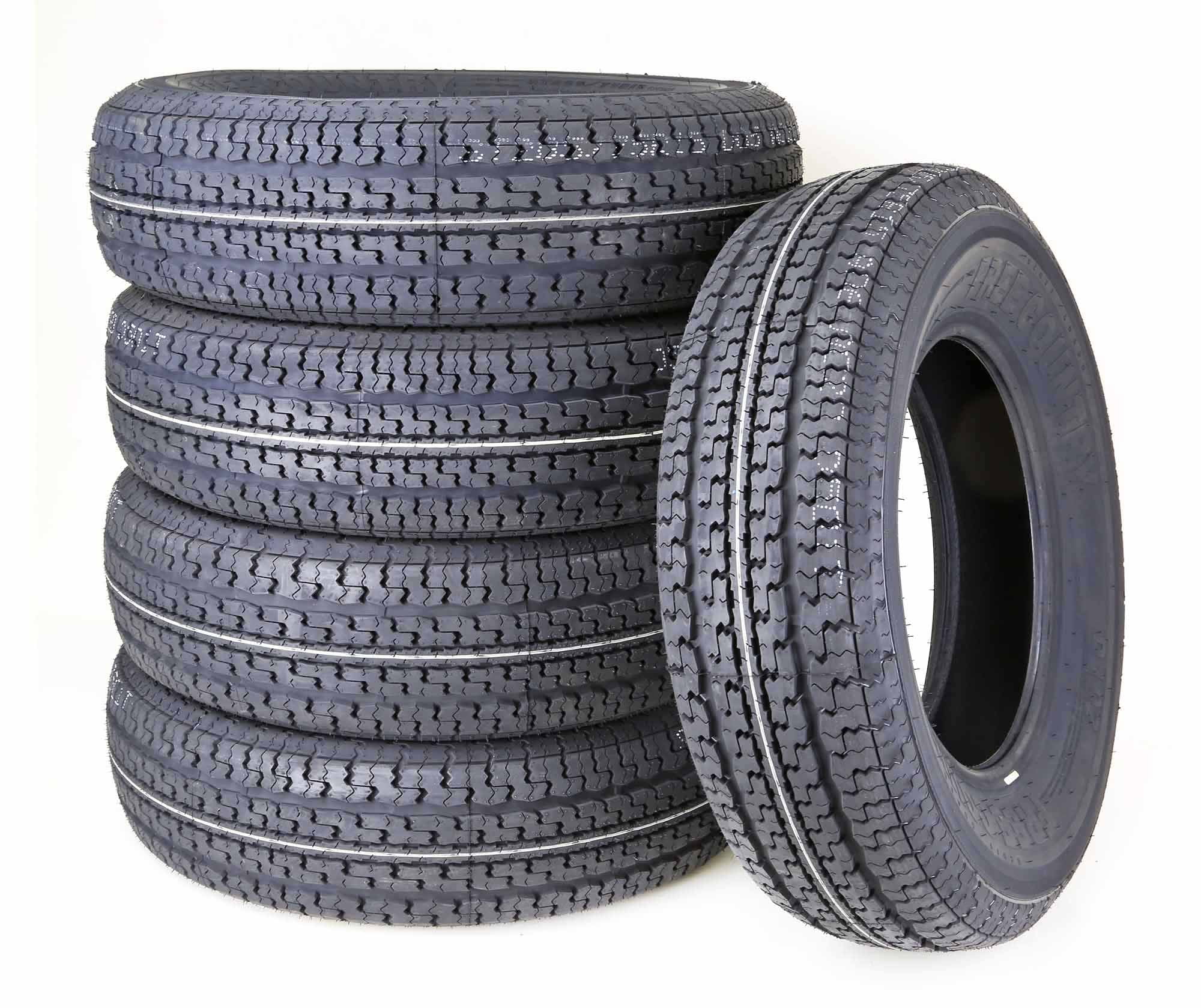 5 Heavy Duty FREE COUNTRY Trailer Tires ST205/75R15 10PR Load Range E Steel Belted Radial w/Scuff Guard 