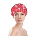 thumbnail image 3 of Easygdp Hello Summer Flamingo Shower Caps for Women, Double Waterproof Layers Shower Cap, Quick Drying Bath Hair Cap Reusable, 3 of 9