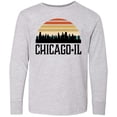 thumbnail image 3 of Inktastic Chicago Illinois Skyline Vintage Long Sleeve Youth T-Shirt, 3 of 5