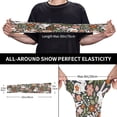 thumbnail image 4 of Easygdp Rabbits on Floral Adult Ice Silk Sunscreen Arm Cover with Thumbhole, Cooling Compression Arm Cover for Running, 4 of 8
