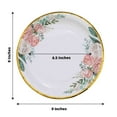 thumbnail image 3 of Efavormart 25 Pack | 9" White Elegant Floral Design Gold Rim Paper Dessert Plates, Disposable Salad Appetizer Plates, 3 of 11