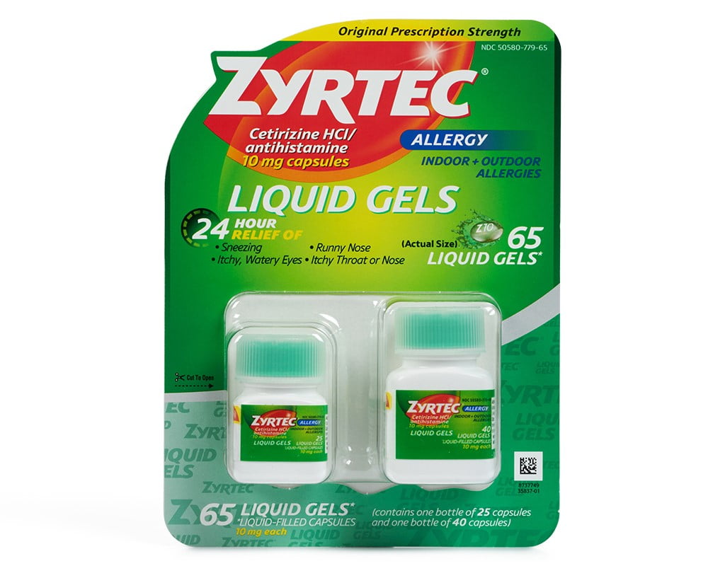 Zyrtec LiquidGels Cetirizine HCl 10 mg Liquid Gels, 65 Ct