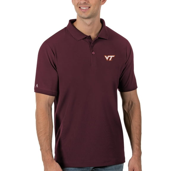 Men's Antigua Maroon Virginia Tech Hokies Team Legacy Pique Polo