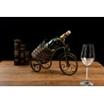 thumbnail image 3 of Asian Home Bicycle Wine Bottle Holder Desktop Bike Wine Rack Freestanding Countertop Bottle Holder for Wine Storage, Metal, Gold Colored, 3 of 5