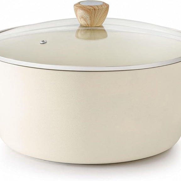 Ceramic Nonstick Stock Pot with Lid, 2.6/4.5/6.6/8.5 QT Soup Pot Casserole Pot, Non-toxic Healthy Pasta Pot, Large Cooking Pot Stew Pot, Induction Compatible