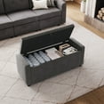 thumbnail image 4 of Linsy Home 50" Ottoman with Storage for Living Room, Velvet Storage Ottoman Bench with Gas Lift, Grey, 4 of 7