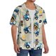 thumbnail image 2 of Balery Animals Driving Police Car Camisa Casual de Manga Corta con Botones para Hombre, Texturizada, Estilo Cubano, para Playa, Verano-Large, 2 of 5