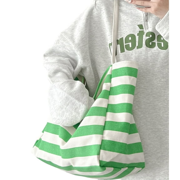 YIEMEEN Modern Striped Beach Bag for Women and Girls Large Capacity Shoulder Bags Tote Handbag