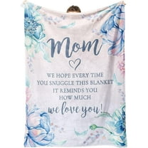 Gifts for Mom, Mom Blanket with Floral Print, Mom Birthday Gifts, Mom Gifts from Daughter Son on Christmas Mothers Day, We Love You Throw Blankets 50" x 60"
