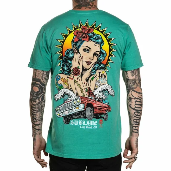 Men's Sullen Art Co Ruca Premium SubIime Long Beach Neptune Green T-Shirt