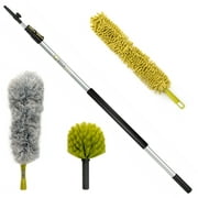 Docapole 20 Foot High Reach Dusting and Cleaning Kit with 5-12 Foot Extension Pole and 3 Dusting Attachments