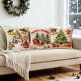 thumbnail image 7 of Cinvoph 18"x18" 3pcs Embroidered Christmas Throw Pillow Covers Linen Festive Xmas New Year Holiday Decorative Pillow Cases for Couch Sofa Bed Chair Living Room Winter Home Decoration, 7 of 7