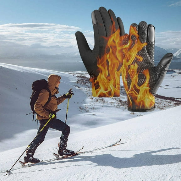 XEOVHV Clearance Winter Gloves for Cold Weather Men &Women Double Padded Waterproof Work Gloves Windproof Warm Cycling Sports Skiing