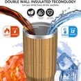 thumbnail image 3 of 30oz Tumbler with Handle, Insulated Stainless Steel Cup with Flip Straw Lid, Leak-Proof & Cup Holder Friendly for Travel and Sports ,Wood Print, 3 of 6