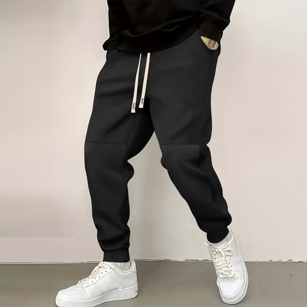 Pantalones largos para hombre, estilo casual, a la moda, con cordón ajustable en la cintura y bolsillos, pantalones deportivos de rayón para hombre.