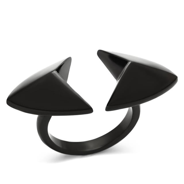 Anneau en Acier Inoxydable Noir pour Femmes Sans Stone - Taille 9