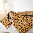 thumbnail image 5 of Manfei Cheetah Leopard Print Bedding Comforter Set, Gold Cartoon Polkadots Twin Comforter Sets, Romantic Love Heart Reversible Bedding Set, Microfiber Bedroom Decor, 2 Pieces, 5 of 9