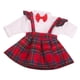 thumbnail image 2 of de muñeca de 18 pulgada camisa, vestido, traje de muñeca, uniforme conjunto de ropa, accesorios para muñecas Luz roja CUTICAT Falda a cuadros de muñeca estadounidense de 18 pulgadas, 2 of 5